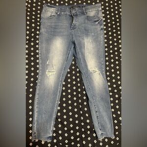Chic Denim- distressed high rise designed for fit made for addiction-size 14